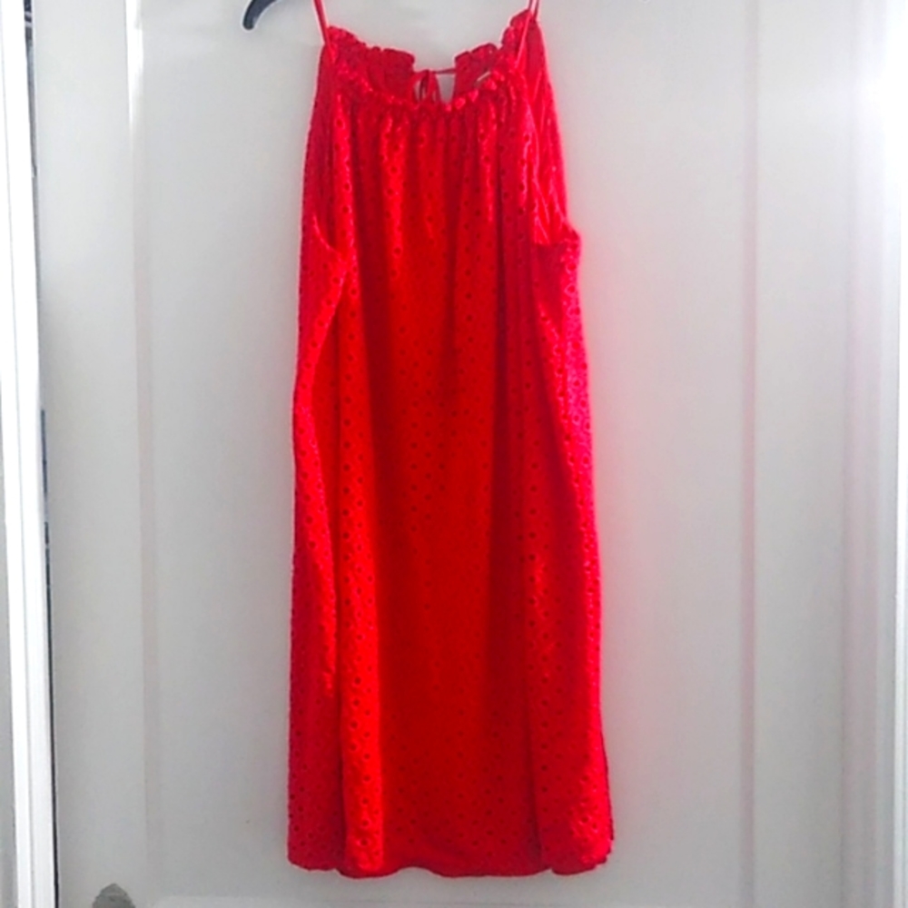 Red Eyelet Summer Dress